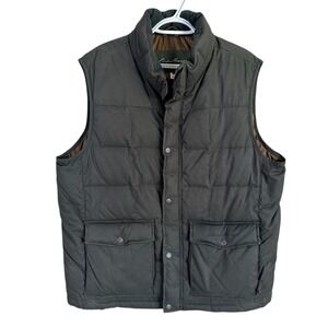 Vintage Eddie Bauer 650 Goose Down Puffer Vest Mens L Green Full Zip Quilted